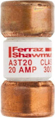 Ferraz Shawmut - 160 VDC, 300 VAC, 20 Amp, Fast-Acting General Purpose Fuse - Clip Mount, 7/8" OAL, 200 at AC, 50 at DC kA Rating, 13/32" Diam - Strong Tooling