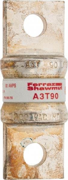 Ferraz Shawmut - 160 VDC, 300 VAC, 90 Amp, Fast-Acting General Purpose Fuse - Bolt-on Mount, 2-5/32" OAL, 200 at AC, 50 at DC kA Rating, 13/16" Diam - Strong Tooling