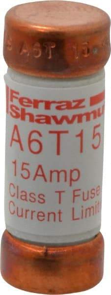 Ferraz Shawmut - 300 VDC, 600 VAC, 15 Amp, Fast-Acting General Purpose Fuse - Clip Mount, 1-1/2" OAL, 100 at DC, 200 at AC kA Rating, 9/16" Diam - Strong Tooling