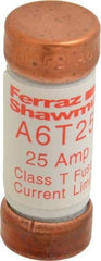 Ferraz Shawmut - 300 VDC, 600 VAC, 25 Amp, Fast-Acting General Purpose Fuse - Clip Mount, 1-1/2" OAL, 100 at DC, 200 at AC kA Rating, 9/16" Diam - Strong Tooling