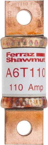 Ferraz Shawmut - 300 VDC, 600 VAC, 110 Amp, Fast-Acting General Purpose Fuse - Bolt-on Mount, 3-1/4" OAL, 100 at DC, 200 at AC kA Rating, 1-1/16" Diam - Strong Tooling