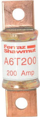 Ferraz Shawmut - 300 VDC, 600 VAC, 200 Amp, Fast-Acting General Purpose Fuse - Bolt-on Mount, 3-1/4" OAL, 100 at DC, 200 at AC kA Rating, 1-1/16" Diam - Strong Tooling