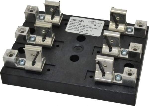 Ferraz Shawmut - 3 Pole, 6 to 2/0 AWG, 600 VAC/VDC, 100 Amp, Screw Mount Fuse Block - 4 Inch Long x 4.65 Inch Wide x 2.21 Inch High Block - Strong Tooling