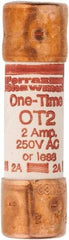 Ferraz Shawmut - 250 VAC/VDC, 2 Amp, Fast-Acting General Purpose Fuse - Clip Mount, 50.8mm OAL, 20 at DC, 50 at AC kA Rating, 9/16" Diam - Strong Tooling