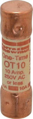 Ferraz Shawmut - 250 VAC/VDC, 10 Amp, Fast-Acting General Purpose Fuse - Clip Mount, 50.8mm OAL, 20 at DC, 50 at AC kA Rating, 9/16" Diam - Strong Tooling