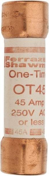 Ferraz Shawmut - 250 VAC/VDC, 45 Amp, Fast-Acting General Purpose Fuse - Clip Mount, 76.2mm OAL, 20 at DC, 50 at AC kA Rating, 13/16" Diam - Strong Tooling