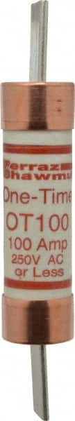 Ferraz Shawmut - 250 VAC/VDC, 100 Amp, Fast-Acting General Purpose Fuse - Clip Mount, 5-7/8" OAL, 20 at DC, 50 at AC kA Rating, 1-1/16" Diam - Strong Tooling