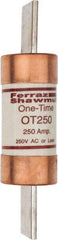 Ferraz Shawmut - 250 VAC/VDC, 250 Amp, Fast-Acting General Purpose Fuse - Clip Mount, 8-5/8" OAL, 20 at DC, 50 at AC kA Rating, 2-1/16" Diam - Strong Tooling