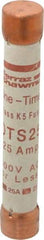 Ferraz Shawmut - 300 VDC, 600 VAC, 25 Amp, Fast-Acting General Purpose Fuse - Clip Mount, 127mm OAL, 20 at DC, 50 at AC kA Rating, 13/16" Diam - Strong Tooling