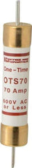 Ferraz Shawmut - 300 VDC, 600 VAC, 70 Amp, Fast-Acting General Purpose Fuse - Clip Mount, 7-7/8" OAL, 20 at DC, 50 at AC kA Rating, 1-5/16" Diam - Strong Tooling