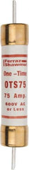 Ferraz Shawmut - 300 VDC, 600 VAC, 75 Amp, Fast-Acting General Purpose Fuse - Clip Mount, 7-7/8" OAL, 20 at DC, 50 at AC kA Rating, 1-5/16" Diam - Strong Tooling