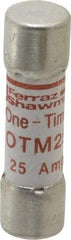 Ferraz Shawmut - 250 VAC, 25 Amp, Fast-Acting General Purpose Fuse - Clip Mount, 1-1/2" OAL, 10 at AC kA Rating, 13/32" Diam - Strong Tooling