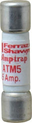 Ferraz Shawmut - 600 VAC/VDC, 5 Amp, Fast-Acting General Purpose Fuse - Clip Mount, 1-1/2" OAL, 100 at AC/DC kA Rating, 13/32" Diam - Strong Tooling