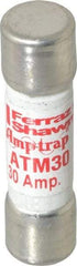 Ferraz Shawmut - 600 VAC/VDC, 30 Amp, Fast-Acting Midget Fuse - Clip Mount, 1-1/2" OAL, 100 at AC/DC kA Rating, 13/32" Diam - Strong Tooling