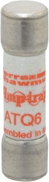 Ferraz Shawmut - 500 VAC, 6 Amp, Time Delay General Purpose Fuse - Clip Mount, 1-1/2" OAL, 10 at AC kA Rating, 13/32" Diam - Strong Tooling