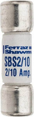 Ferraz Shawmut - 600 VAC, 0.2 Amp, Fast-Acting General Purpose Fuse - Clip Mount, 1-3/8" OAL, 100 at AC kA Rating, 13/32" Diam - Strong Tooling