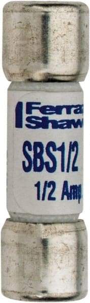 Ferraz Shawmut - 600 VAC, 0.5 Amp, Fast-Acting General Purpose Fuse - Clip Mount, 1-3/8" OAL, 100 at AC kA Rating, 13/32" Diam - Strong Tooling