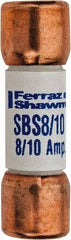 Ferraz Shawmut - 600 VAC, 0.8 Amp, Fast-Acting General Purpose Fuse - Clip Mount, 1-3/8" OAL, 100 at AC kA Rating, 13/32" Diam - Strong Tooling