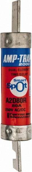 Ferraz Shawmut - 250 VAC/VDC, 80 Amp, Time Delay General Purpose Fuse - Clip Mount, 5-7/8" OAL, 100 at DC, 200 at AC kA Rating, 1-1/16" Diam - Strong Tooling