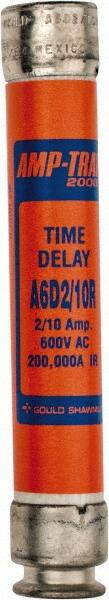 Ferraz Shawmut - 600 VAC/VDC, 0.2 Amp, Time Delay General Purpose Fuse - Clip Mount, 127mm OAL, 100 at DC, 200 at AC kA Rating, 13/16" Diam - Strong Tooling