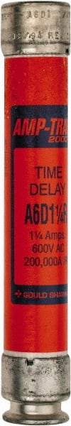 Ferraz Shawmut - 600 VAC/VDC, 1.25 Amp, Time Delay General Purpose Fuse - Clip Mount, 127mm OAL, 100 at DC, 200 at AC kA Rating, 13/16" Diam - Strong Tooling