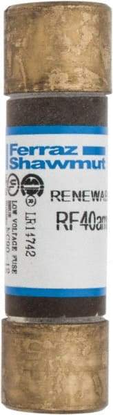 Ferraz Shawmut - 250 VAC, 40 Amp, Fast-Acting Renewable Fuse - Clip Mount, 76mm OAL, 10 at AC kA Rating, 13/16" Diam - Strong Tooling