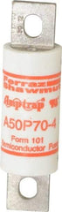 Ferraz Shawmut - 450 VDC, 500 VAC, 70 Amp, Fast-Acting Semiconductor/High Speed Fuse - Bolt-on Mount, 3-5/8" OAL, 100 at AC, 79 at DC kA Rating, 1" Diam - Strong Tooling