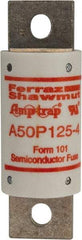 Ferraz Shawmut - 450 VDC, 500 VAC, 125 Amp, Fast-Acting Semiconductor/High Speed Fuse - Bolt-on Mount, 3-5/8" OAL, 100 at AC, 79 at DC kA Rating, 31mm Diam - Strong Tooling