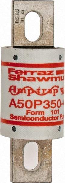 Ferraz Shawmut - 450 VDC, 500 VAC, 350 Amp, Fast-Acting Semiconductor/High Speed Fuse - Bolt-on Mount, 4-11/32" OAL, 100 at AC, 79 at DC kA Rating, 1-1/2" Diam - Strong Tooling