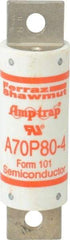 Ferraz Shawmut - 650 VDC, 700 VAC, 80 Amp, Fast-Acting Semiconductor/High Speed Fuse - Bolt-on Mount, 4-3/8" OAL, 100 at AC/DC kA Rating, 31mm Diam - Strong Tooling