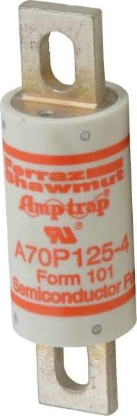 Ferraz Shawmut - 650 VDC, 700 VAC, 125 Amp, Fast-Acting Semiconductor/High Speed Fuse - Bolt-on Mount, 5-3/32" OAL, 100 at AC/DC kA Rating, 1-1/2" Diam - Strong Tooling