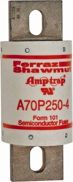 Ferraz Shawmut - 650 VDC, 700 VAC, 250 Amp, Fast-Acting Semiconductor/High Speed Fuse - Bolt-on Mount, 5-3/32" OAL, 100 at AC/DC kA Rating, 2" Diam - Strong Tooling