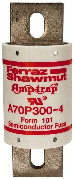 Ferraz Shawmut - 650 VDC, 700 VAC, 300 Amp, Fast-Acting Semiconductor/High Speed Fuse - Bolt-on Mount, 5-3/32" OAL, 100 at AC/DC kA Rating, 2" Diam - Strong Tooling