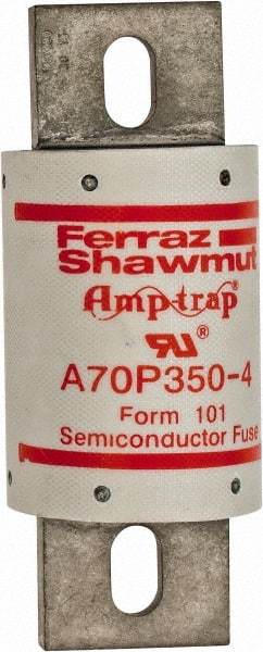 Ferraz Shawmut - 650 VDC, 700 VAC, 350 Amp, Fast-Acting Semiconductor/High Speed Fuse - Bolt-on Mount, 5-3/32" OAL, 100 at AC/DC kA Rating, 2" Diam - Strong Tooling