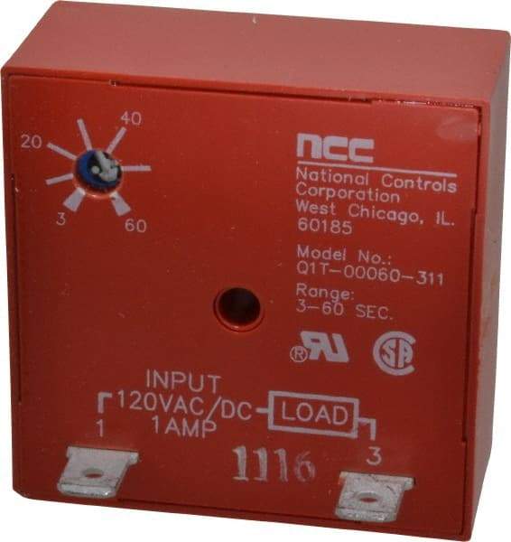 NCC - 2 Pin, Time Delay Relay - 1 at Resistive or Inductive Load Contact Amp, 120 VAC/VDC, On Board Trimpot - Strong Tooling