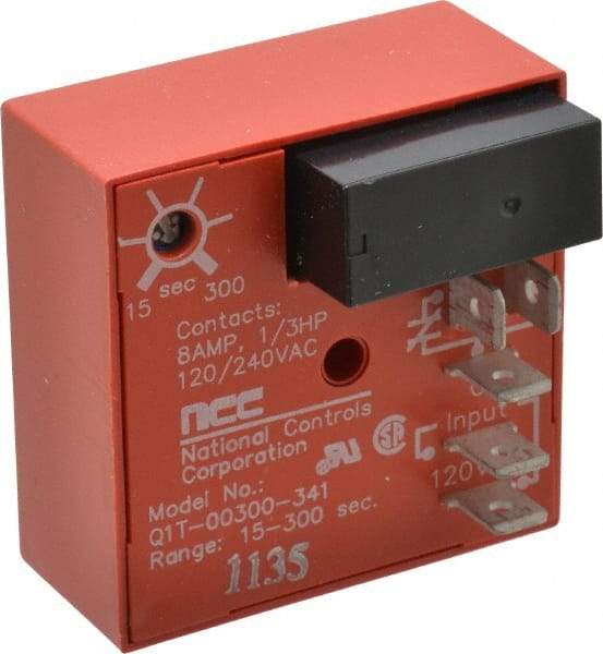 NCC - 5 Pin, SPDT Time Delay Relay - 8 at 250 VAC Resistive Load Contact Amp, 120 VAC, On Board Trimpot - Strong Tooling