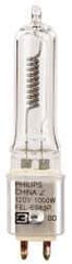 Philips - 1,000 Watt, 120 Volt, Halogen Miniature & Specialty T3 Lamp - Medium Bi-Pin Base, 750 to 1599 Equivalent Range, Neutral (3,000 to 3,699), 2-1/8" OAL - Strong Tooling