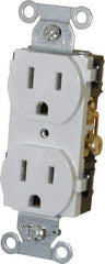 Hubbell Wiring Device-Kellems - 125 VAC, 15 Amp, 5-15R NEMA Configuration, White, Specification Grade, Self Grounding Duplex Receptacle - 1 Phase, 2 Poles, 3 Wire, Flush Mount - Strong Tooling