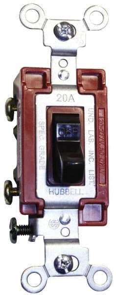 Hubbell Wiring Device-Kellems - 1 Pole, 120 to 277 VAC, 20 Amp, Commercial Grade, Toggle, Wall and Dimmer Light Switch - 4-1/16 Inch High - Strong Tooling