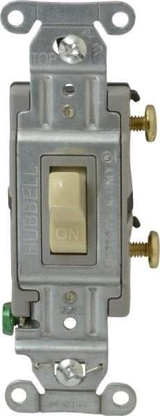 Hubbell Wiring Device-Kellems - 1 Pole, 120 to 277 VAC, 15 Amp, Commercial Grade, Toggle, Wall and Dimmer Light Switch - 4-1/16 Inch High - Strong Tooling