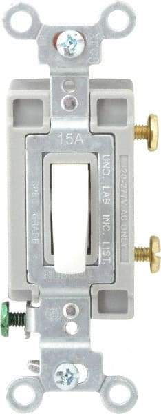 Hubbell Wiring Device-Kellems - 1 Pole, 120 to 277 VAC, 15 Amp, Commercial Grade, Toggle, Wall and Dimmer Light Switch - 4-1/16 Inch High - Strong Tooling