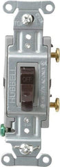 Hubbell Wiring Device-Kellems - 1 Pole, 120 to 277 VAC, 20 Amp, Commercial Grade, Toggle, Wall and Dimmer Light Switch - 4-1/16 Inch High - Strong Tooling