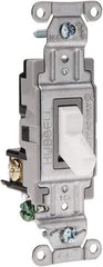 Hubbell Wiring Device-Kellems - 3 Pole, 120 to 277 VAC, 15 Amp, Commercial Grade, Toggle, Wall and Dimmer Light Switch - 4-1/16 Inch High - Strong Tooling