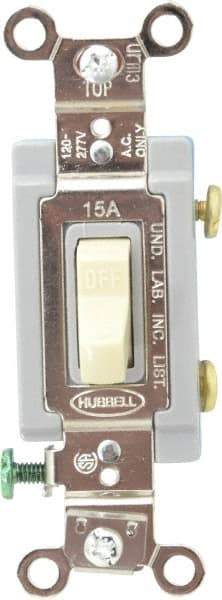 Hubbell Wiring Device-Kellems - 1 Pole, 120 to 277 VAC, 15 Amp, Industrial Grade Toggle, Wall and Dimmer Light Switch - 1-5/16 Inch Wide x 4-1/16 Inch High - Strong Tooling