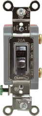 Hubbell Wiring Device-Kellems - 1 Pole, 120 to 277 VAC, 20 Amp, Industrial Grade, Toggle, Wall and Dimmer Light Switch - 1-5/16 Inch Wide x 4-1/16 Inch High - Strong Tooling