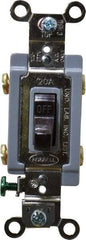 Hubbell Wiring Device-Kellems - 2 Pole, 120 to 277 VAC, 20 Amp, Industrial Grade, Toggle, Wall and Dimmer Light Switch - 1-5/16 Inch Wide x 4-1/16 Inch High - Strong Tooling