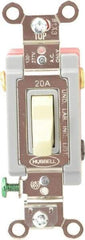 Hubbell Wiring Device-Kellems - 3 Pole, 120 to 277 VAC, 20 Amp, Industrial Grade, Toggle, Wall and Dimmer Light Switch - 1-5/16 Inch Wide x 4-1/16 Inch High - Strong Tooling