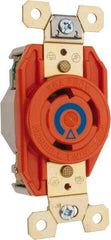 Hubbell Wiring Device-Kellems - 250 VAC, 30 Amp, 6-30R NEMA Configuration, Orange, Industrial Grade, Isolated Ground Single Receptacle - 1 Phase, 2 Poles, 3 Wire, Flush Mount - Strong Tooling