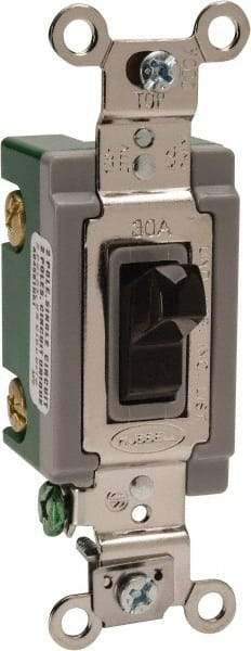 Hubbell Wiring Device-Kellems - 2 Pole, 120 to 277 VAC, 30 Amp, Industrial Grade, Toggle, Wall and Dimmer Light Switch - 1-5/16 Inch Wide x 4-1/16 Inch High - Strong Tooling