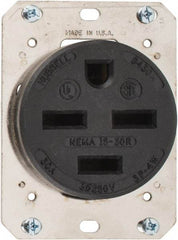 Hubbell Wiring Device-Kellems - 250 VAC, 30 Amp, 15-30R NEMA Configuration, Brown, Industrial Grade, Self Grounding Single Receptacle - 3 Phase, 3 Poles, 4 Wire, Flush Mount - Strong Tooling